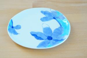 Assiette en porcelaine - Magnolia bleu